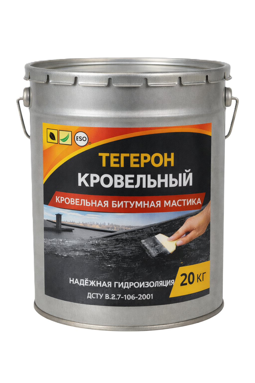 Тегерон  Кровельный ЭКОБИТ ведро 20,0 кг - кровельная битумная мастика ДСТУ Б В.2.7-108-2001 ( ГОСТ 30693-2000)